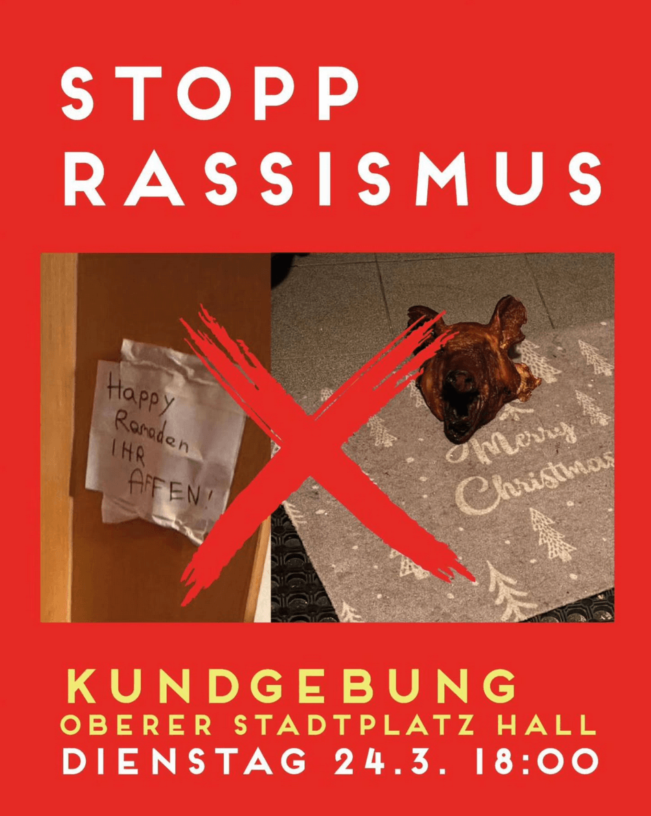 Tirol: Kundgebung "Stopp Rassismus" in Hall