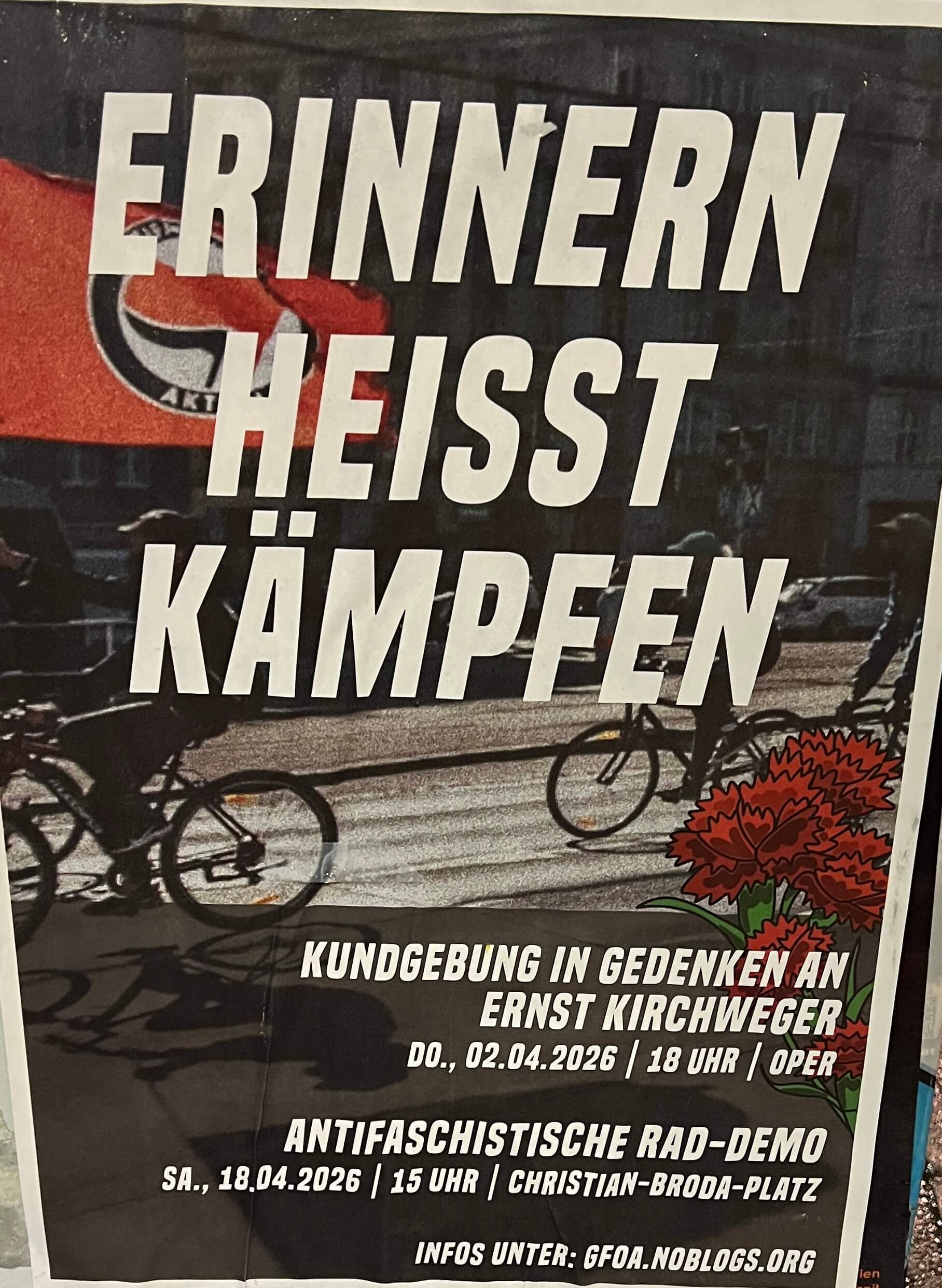 Erinnern heißt Kämpfen - Kundgebung in Gedenken an Ernst Kirchweger