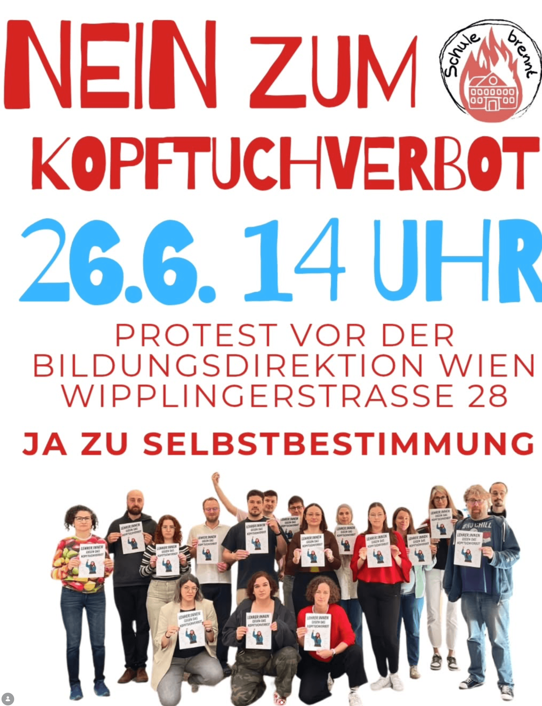 Schule brennt: Nein zum Kopftuchverbot