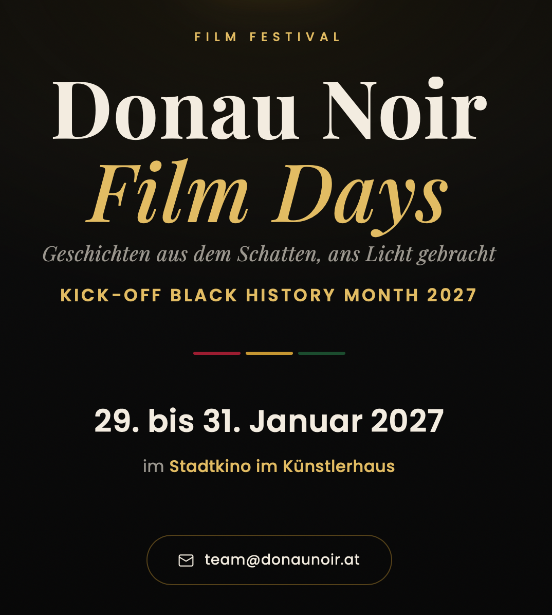 Kick-Off Black History Month 2027 & Eröffnung Donau Noir Film Days 2027