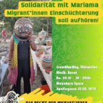 Solidarität mit Mariama. Migrant*innen Einschüchterung soll aufhören / Crowdfundig, Diskussion, Essen